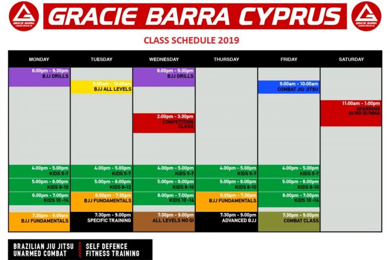 Schedule Gracie Barra Cyprus